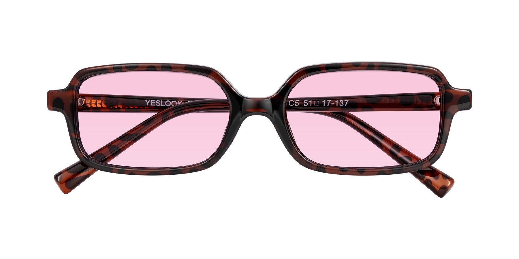 Folded Front of Garbott in Leopard-Print with Light Pink Tinted Lenses