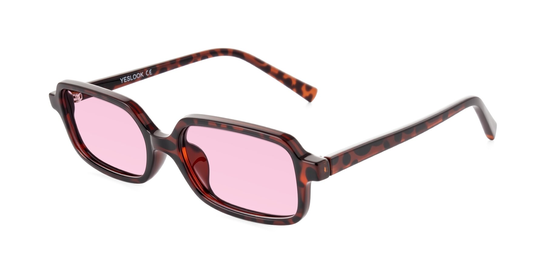 Angle of Garbott in Leopard-Print with Light Pink Tinted Lenses