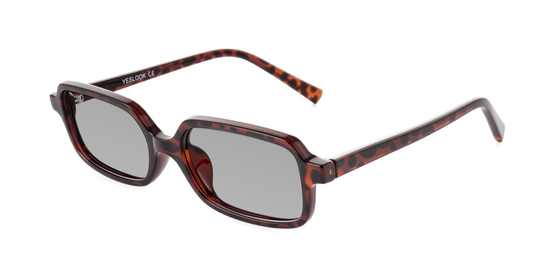 Angle of Garbott in Leopard-Print with Light Gray Tinted Lenses