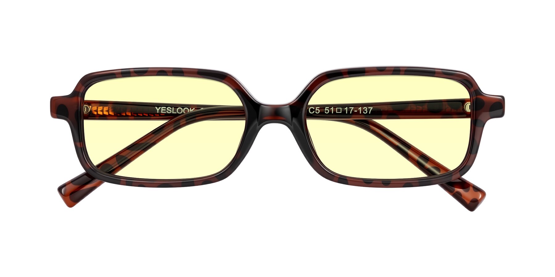 Folded Front of Garbott in Leopard-Print with Light Yellow Tinted Lenses