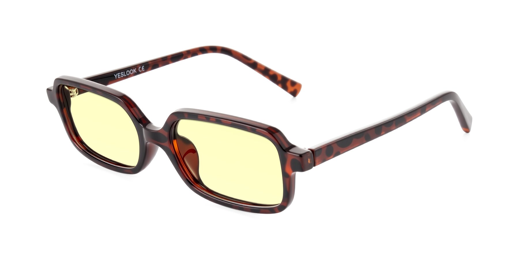 Angle of Garbott in Leopard-Print with Light Yellow Tinted Lenses
