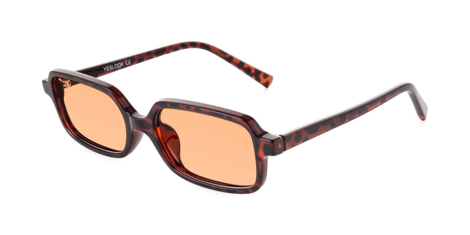 Angle of Garbott in Leopard-Print with Light Orange Tinted Lenses