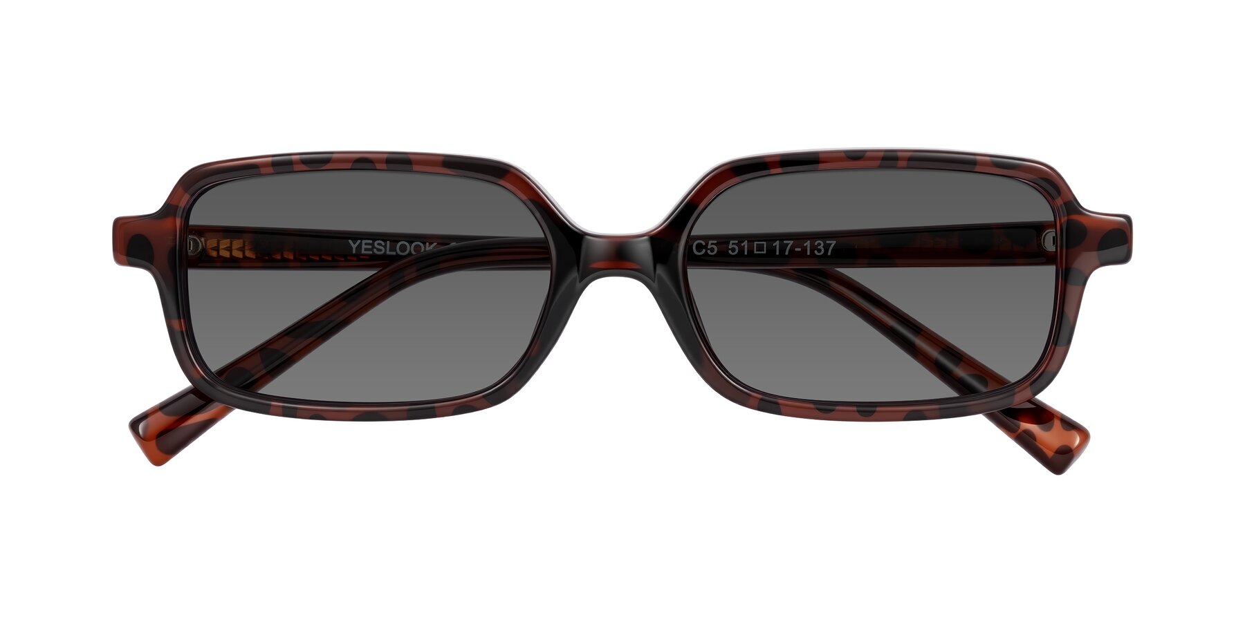 Folded Front of Garbott in Leopard-Print with Medium Gray Tinted Lenses