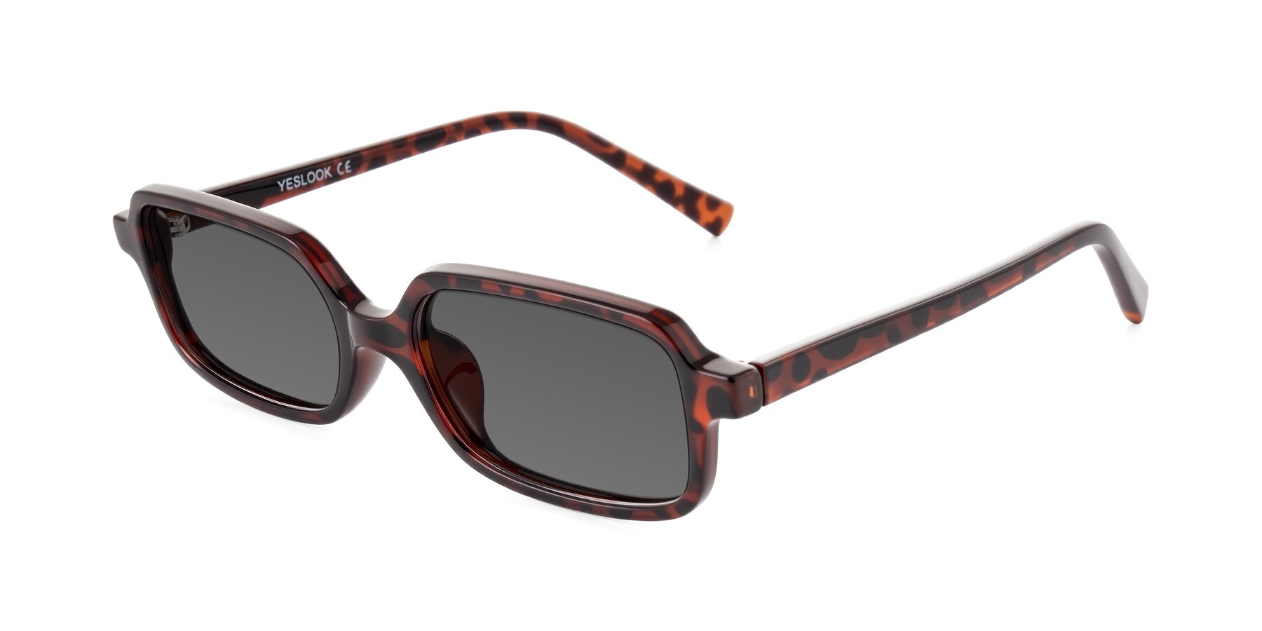 Angle of Garbott in Leopard-Print with Medium Gray Tinted Lenses