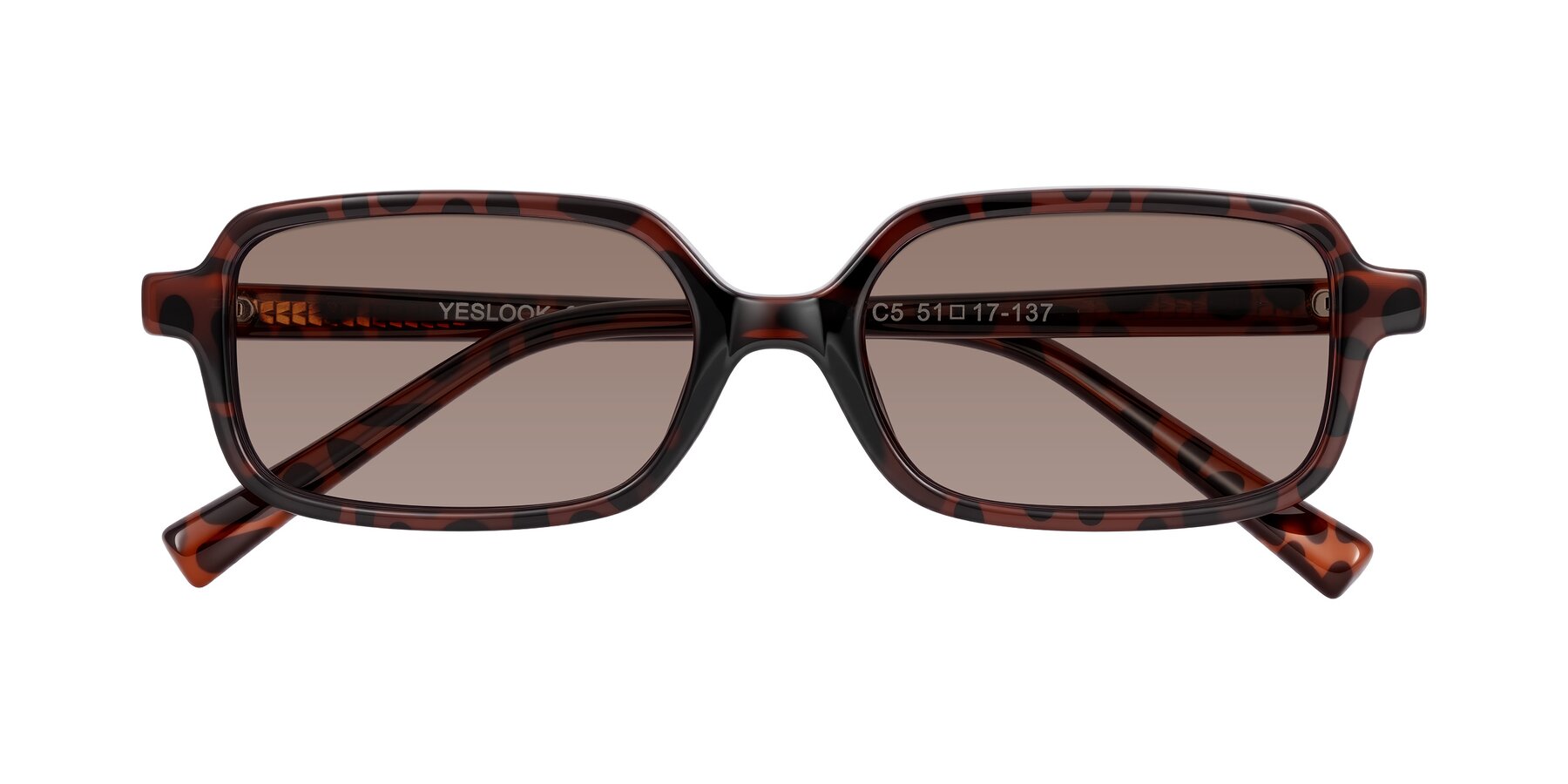 Folded Front of Garbott in Leopard-Print with Medium Brown Tinted Lenses