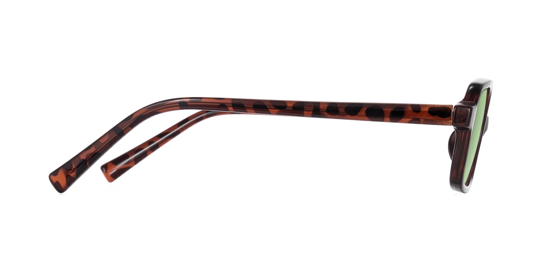 Side of Garbott in Leopard-Print with Medium Green Tinted Lenses