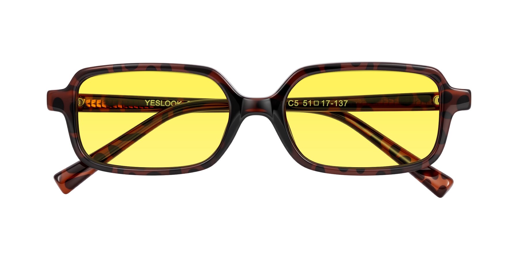 Folded Front of Garbott in Leopard-Print with Medium Yellow Tinted Lenses