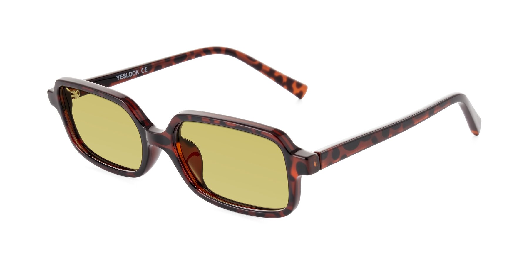 Angle of Garbott in Leopard-Print with Medium Champagne Tinted Lenses