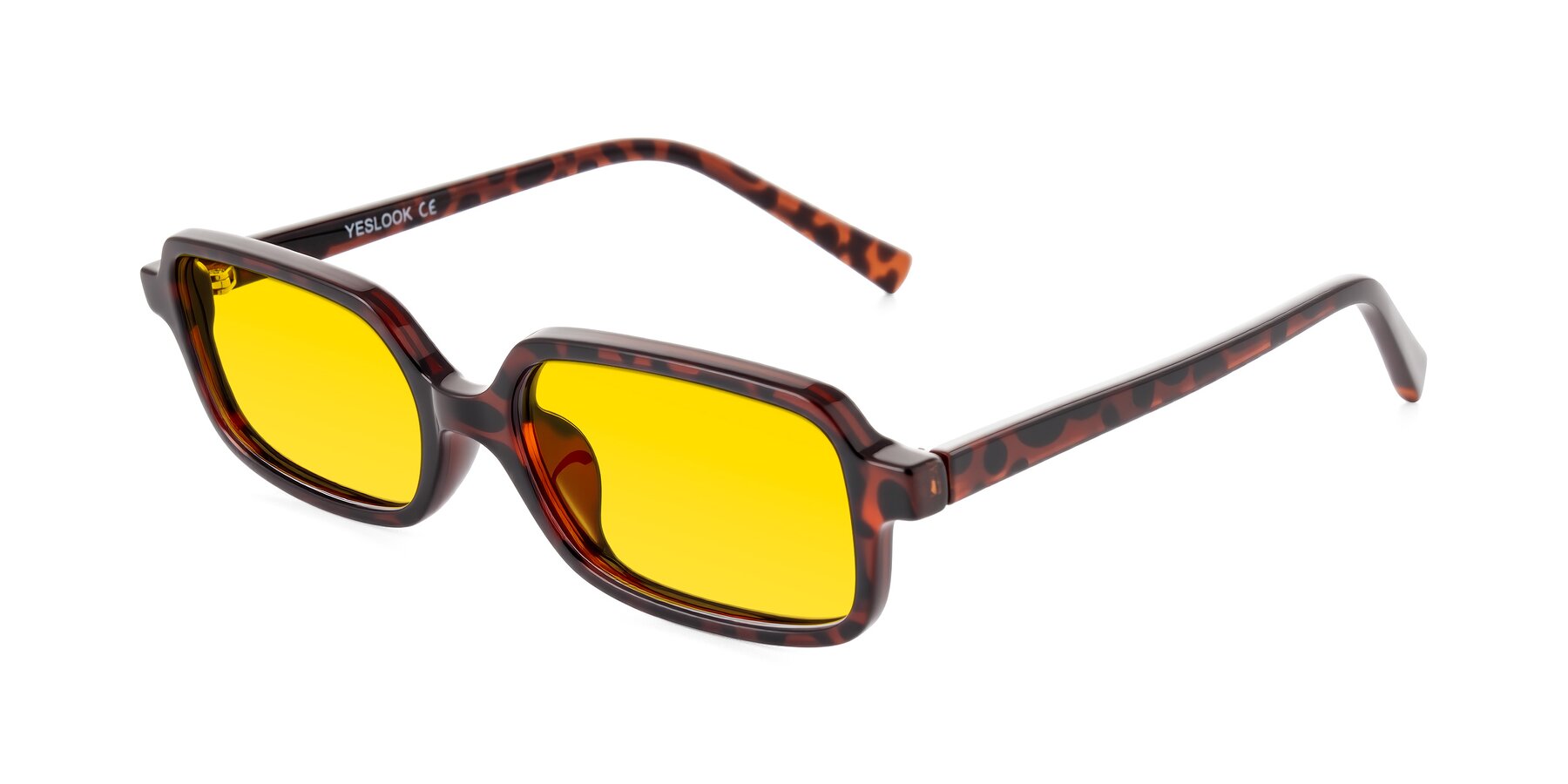 Angle of Garbott in Leopard-Print with Yellow Tinted Lenses