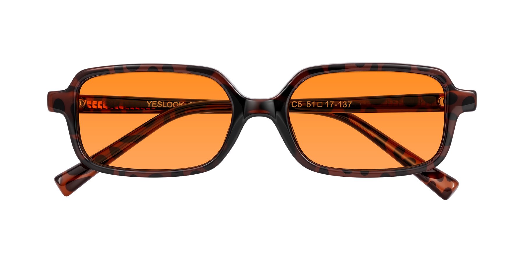 Folded Front of Garbott in Leopard-Print with Orange Tinted Lenses