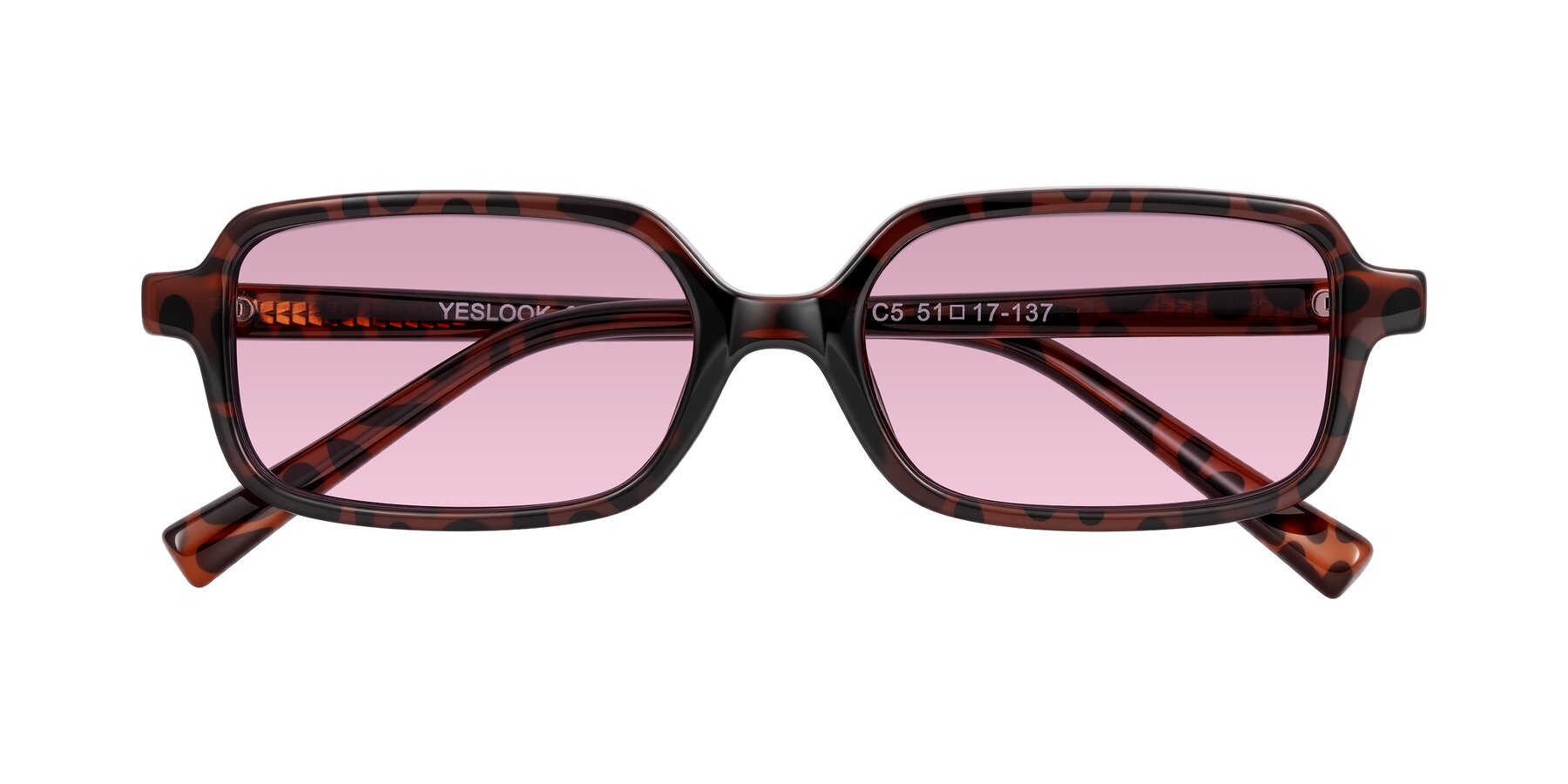 Folded Front of Garbott in Leopard-Print with Light Wine Tinted Lenses