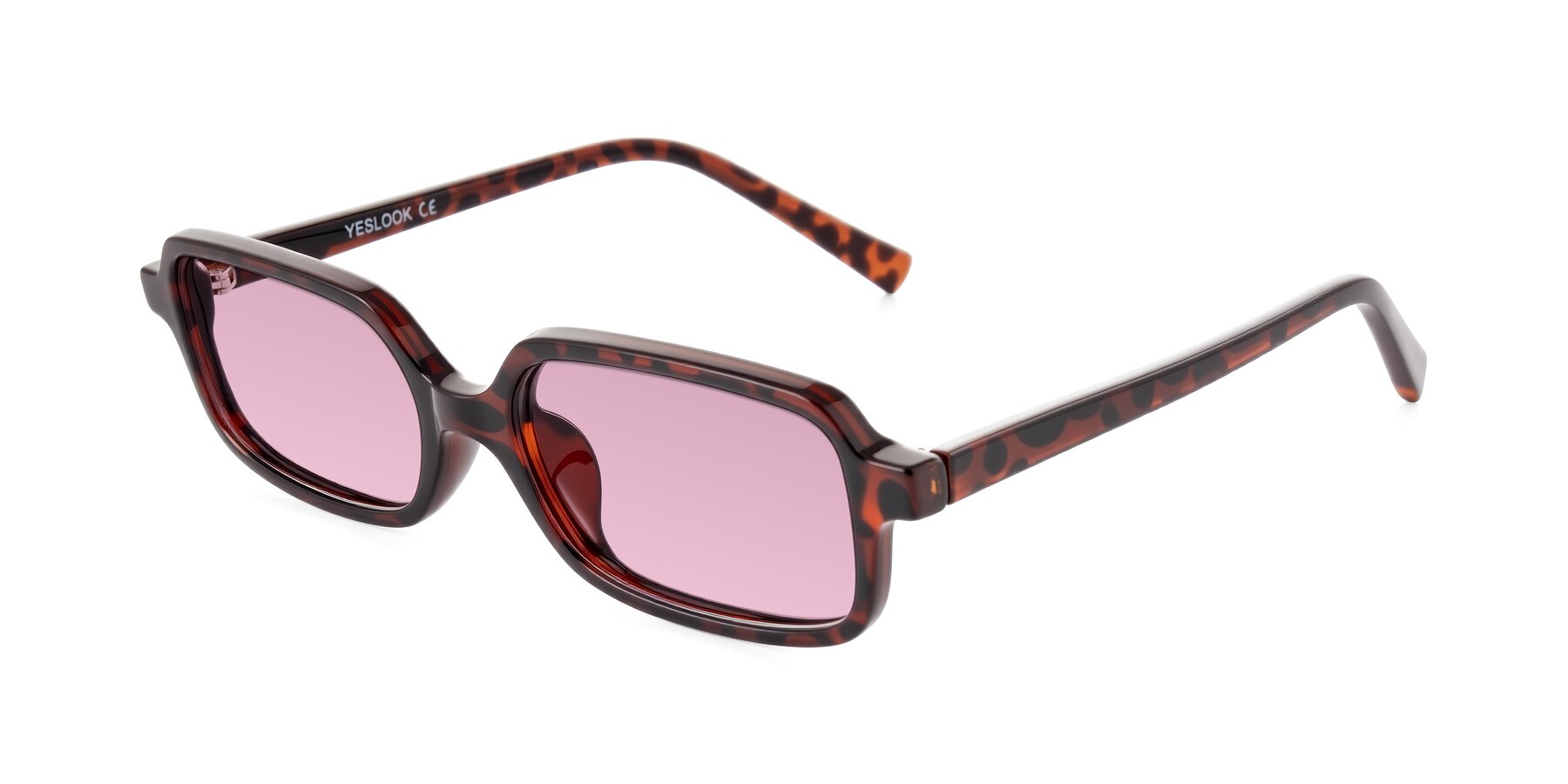 Angle of Garbott in Leopard-Print with Light Wine Tinted Lenses