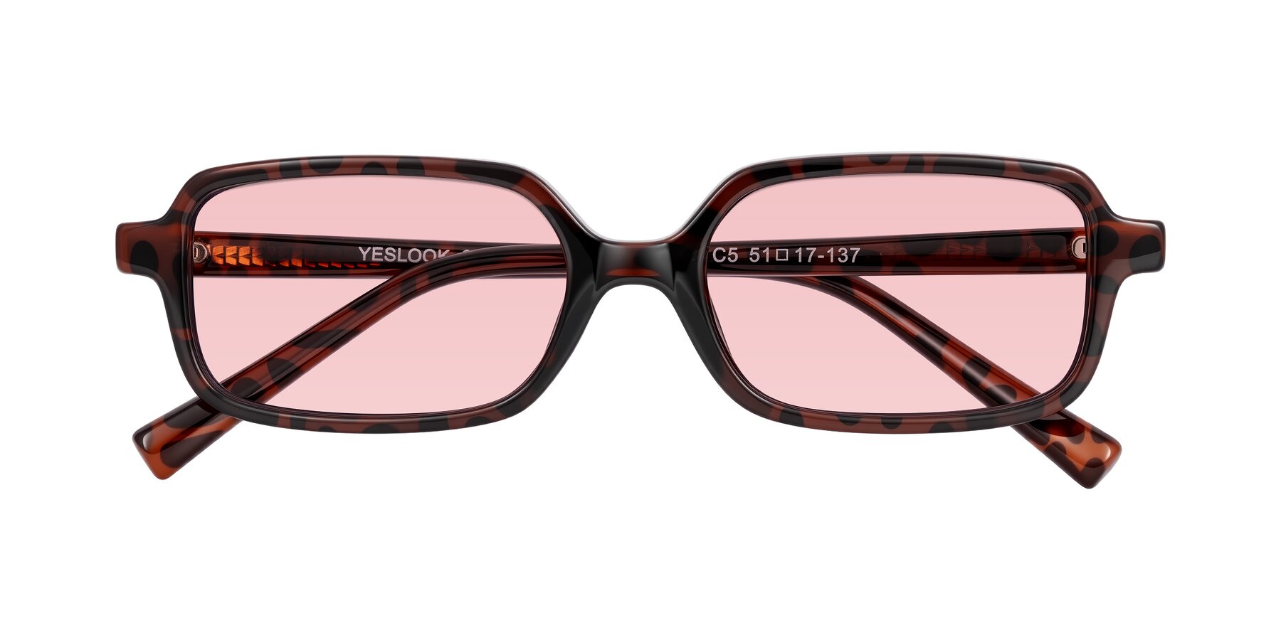 Folded Front of Garbott in Leopard-Print with Light Garnet Tinted Lenses