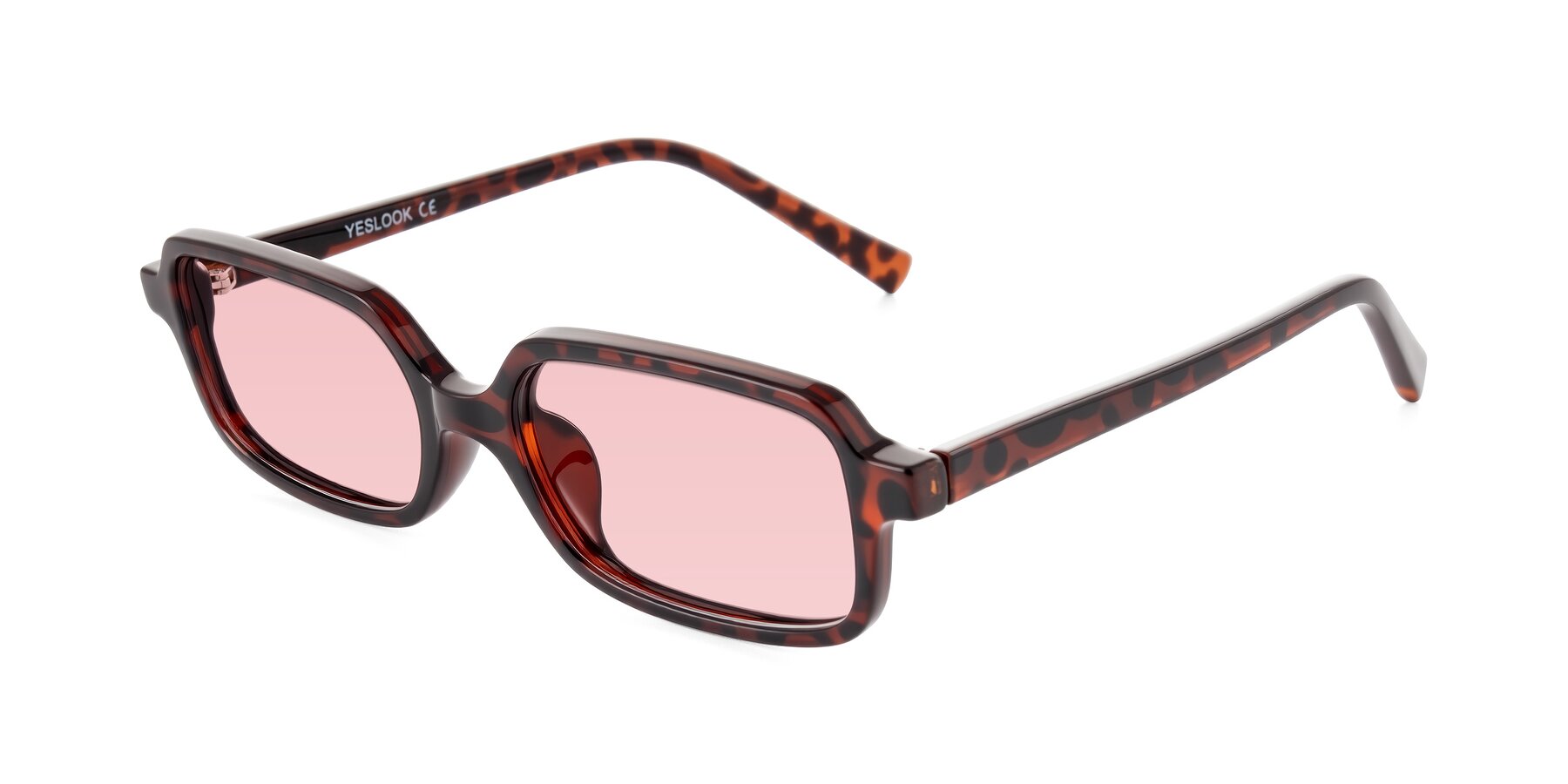 Angle of Garbott in Leopard-Print with Light Garnet Tinted Lenses