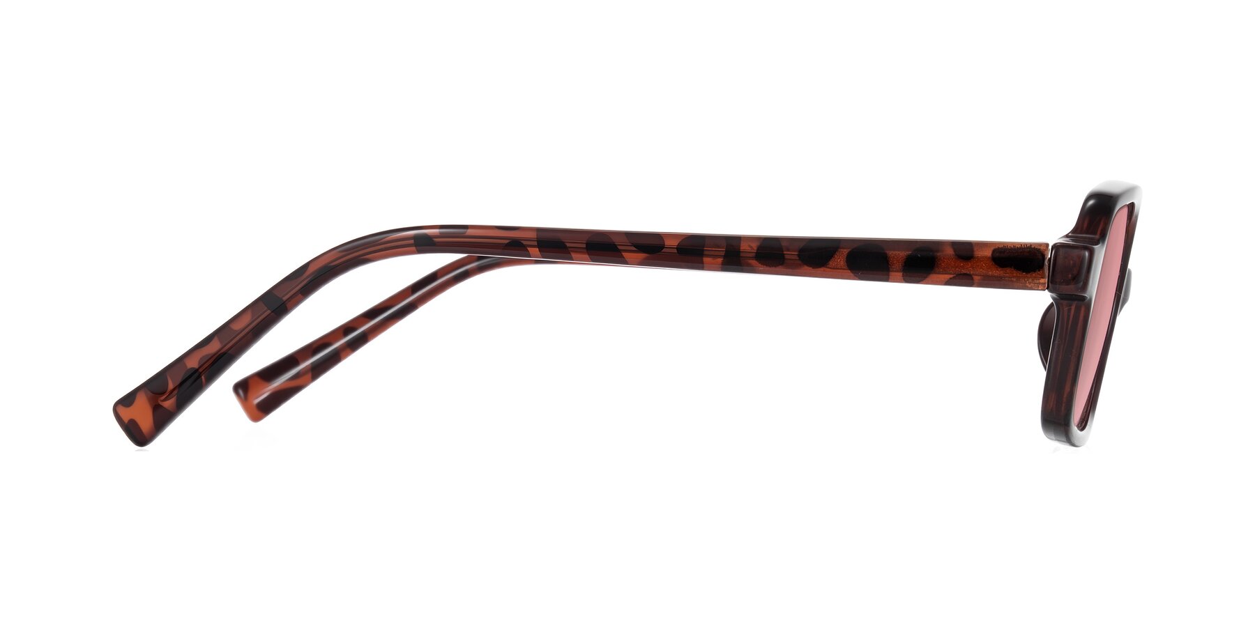 Side of Garbott in Leopard-Print with Medium Garnet Tinted Lenses