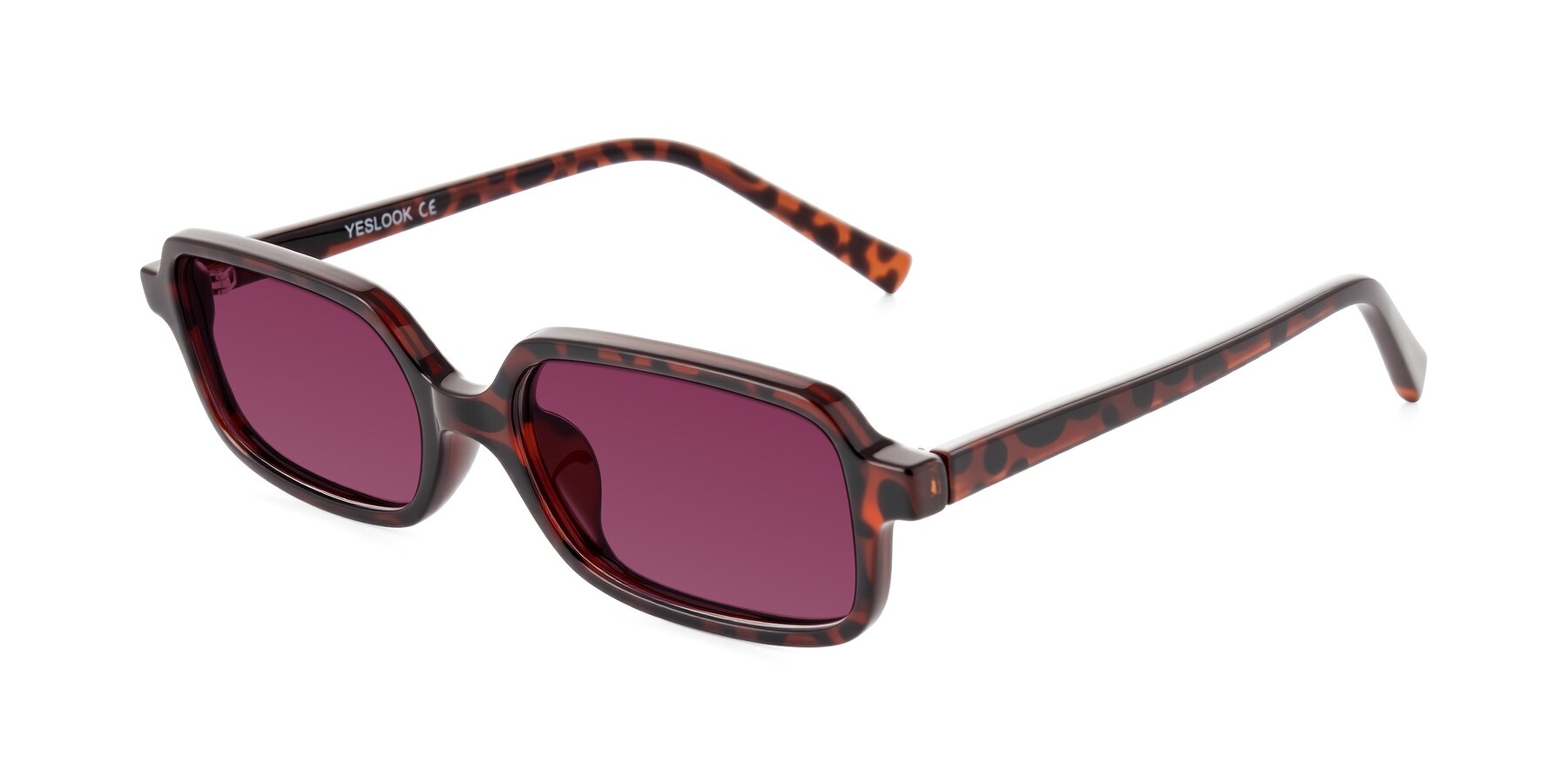 Angle of Garbott in Leopard-Print with Wine Tinted Lenses