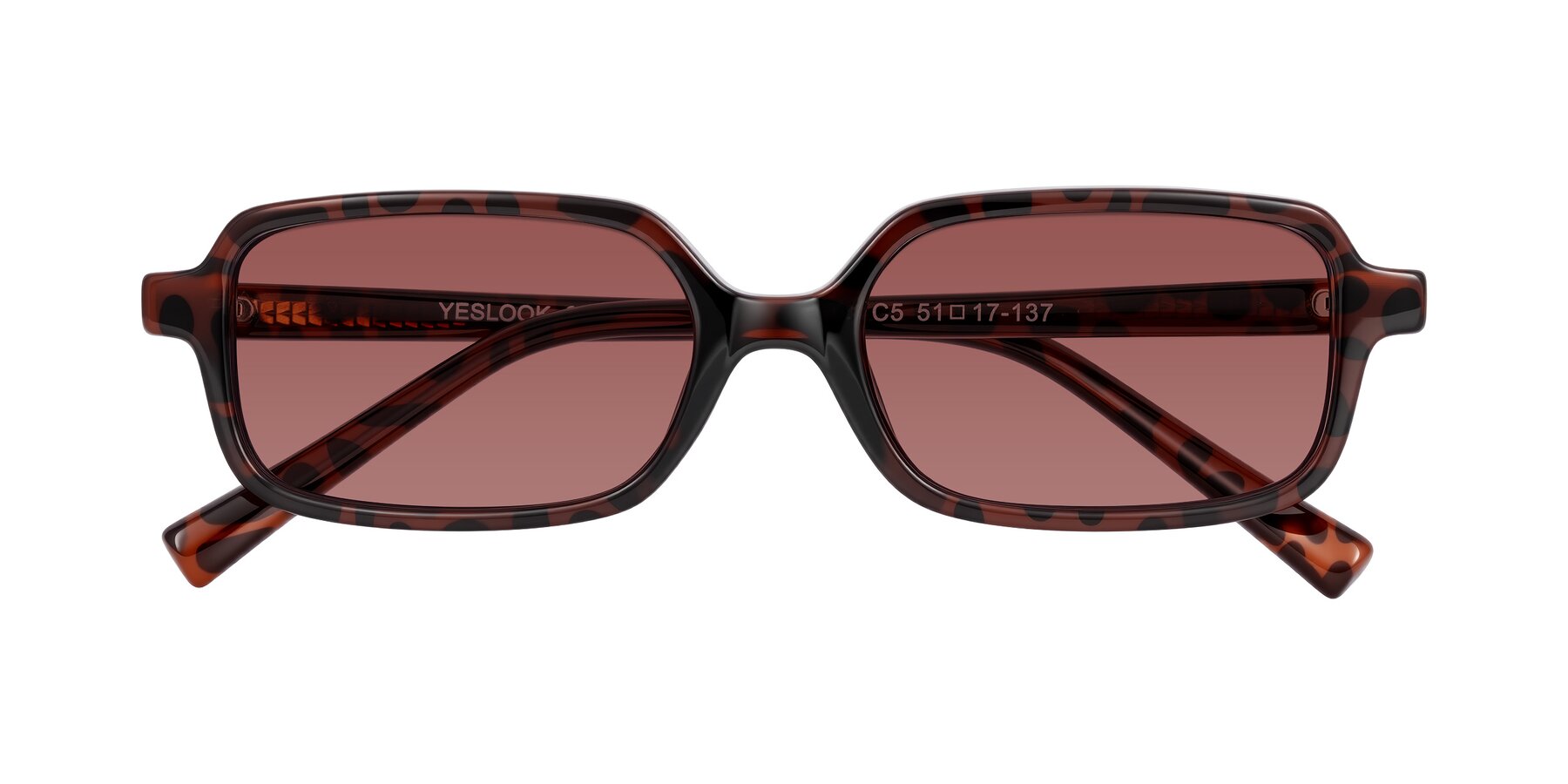 Folded Front of Garbott in Leopard-Print with Garnet Tinted Lenses