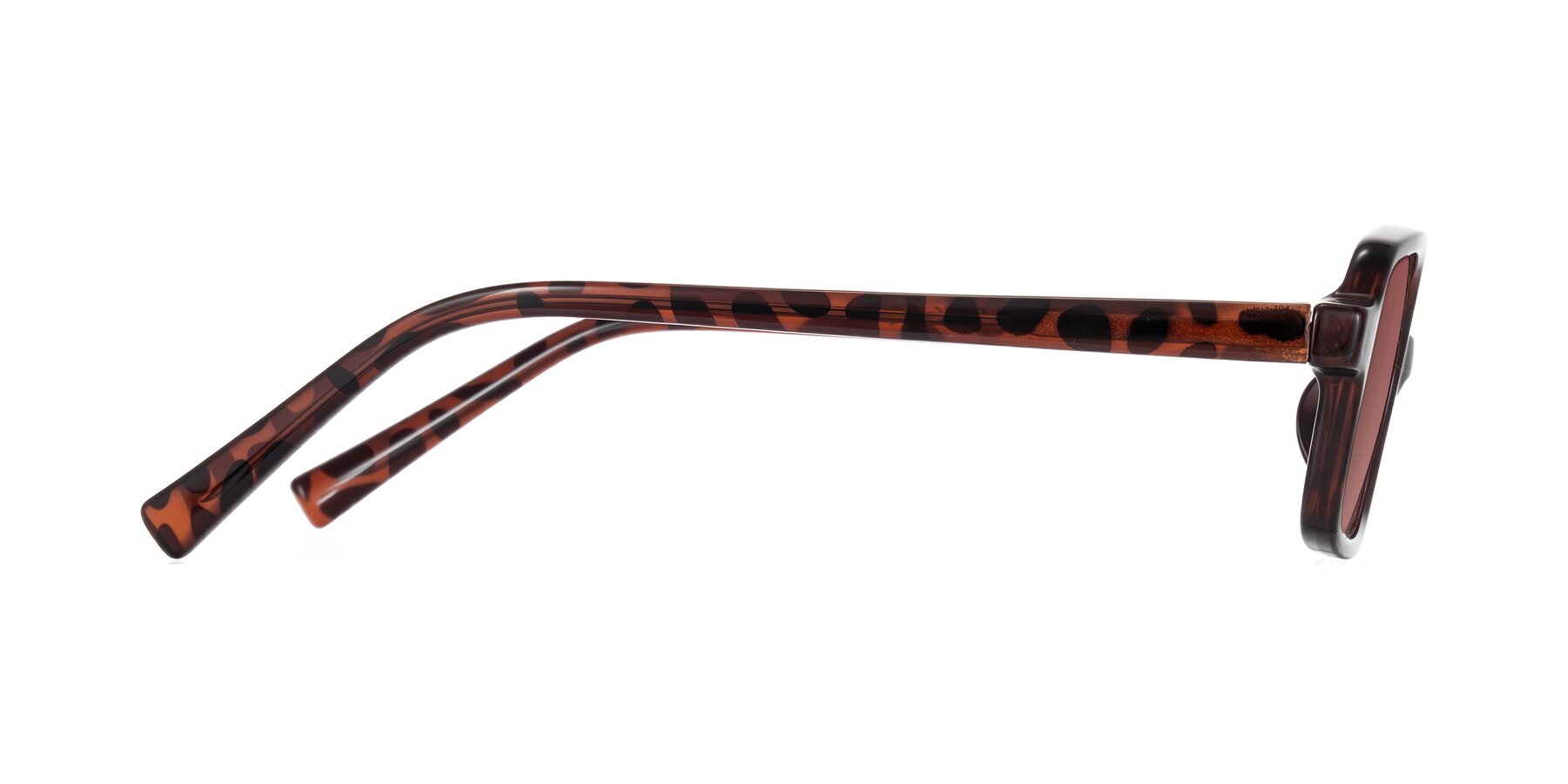 Side of Garbott in Leopard-Print with Garnet Tinted Lenses