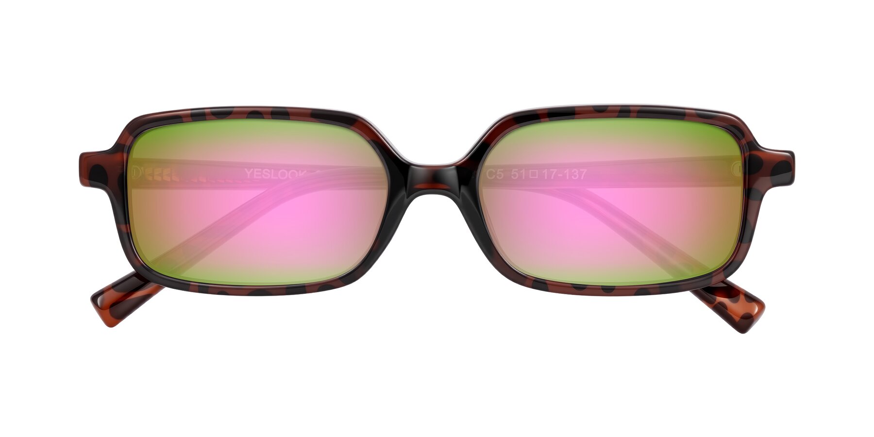Folded Front of Garbott in Leopard-Print with Pink Mirrored Lenses