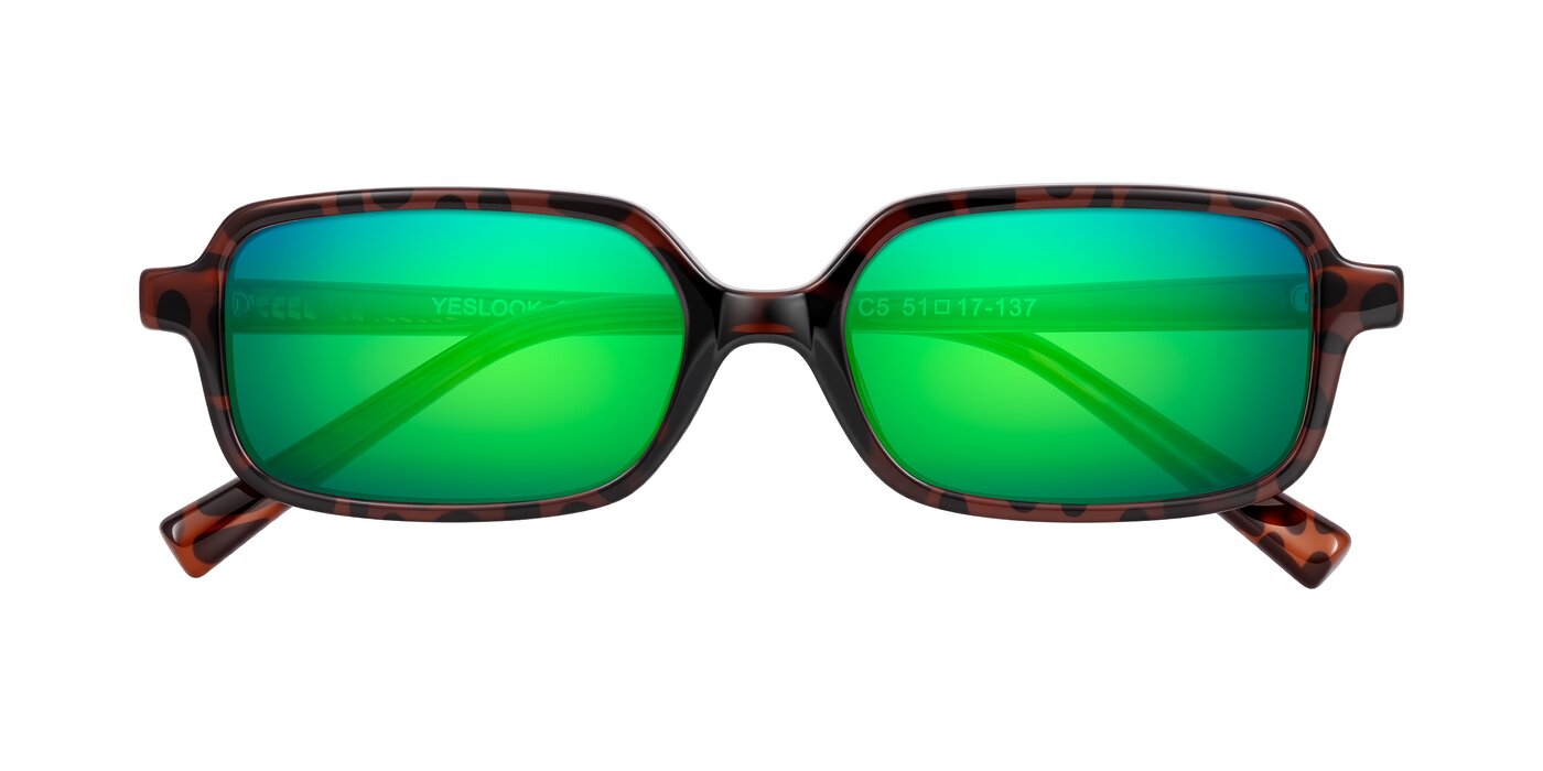 Garbott - Leopard-Print Flash Mirrored Sunglasses