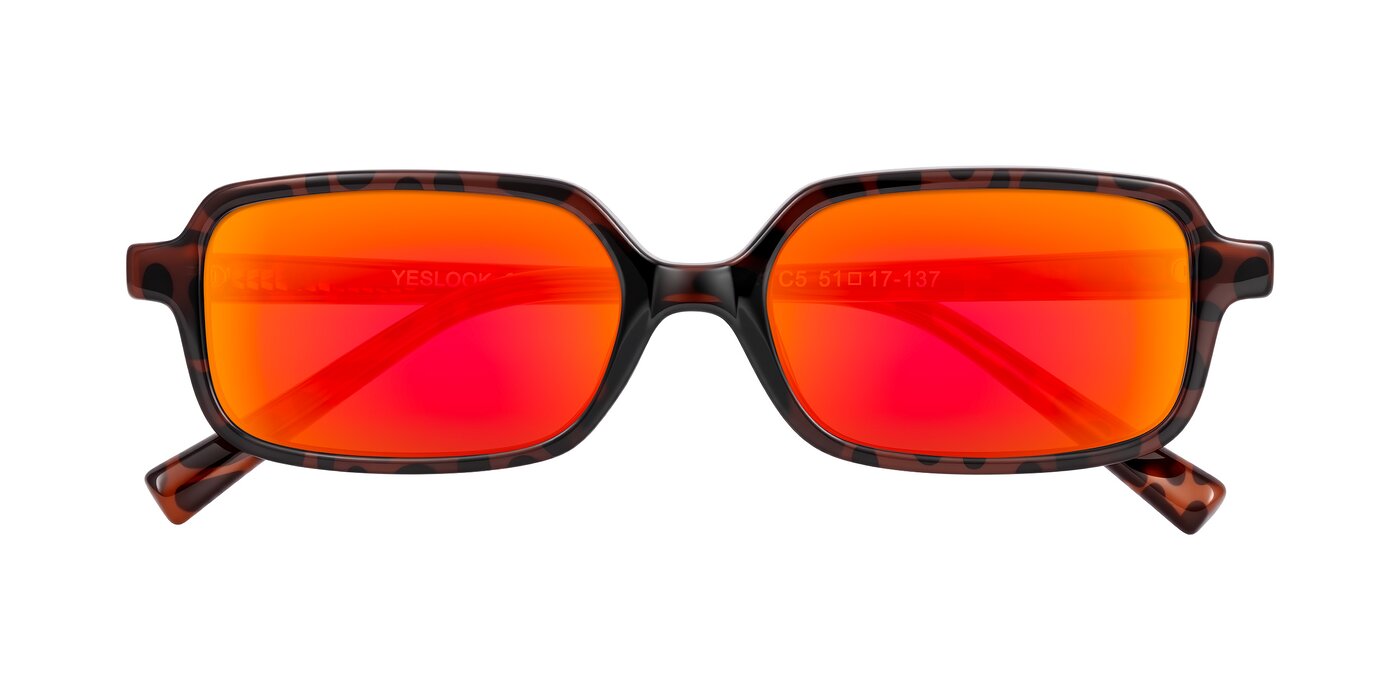 Garbott - Leopard-Print Flash Mirrored Sunglasses