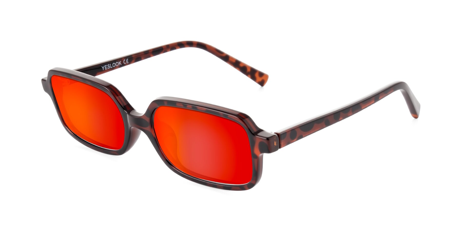 Angle of Garbott in Leopard-Print with Red Gold Mirrored Lenses