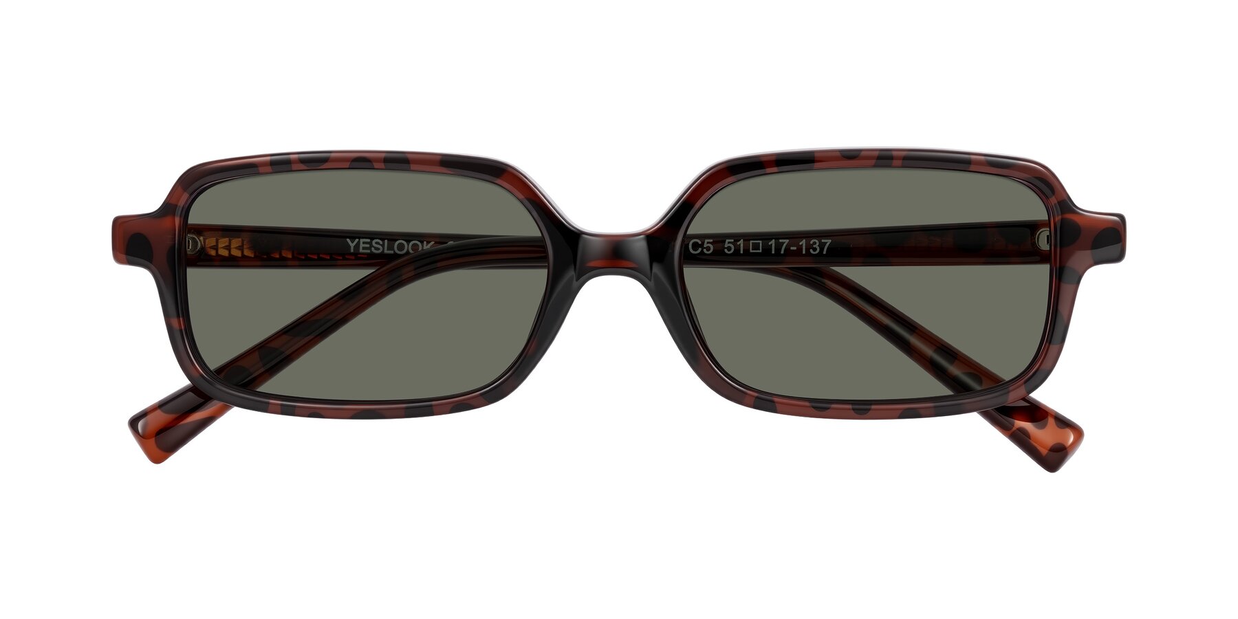 Folded Front of Garbott in Leopard-Print with Gray Polarized Lenses