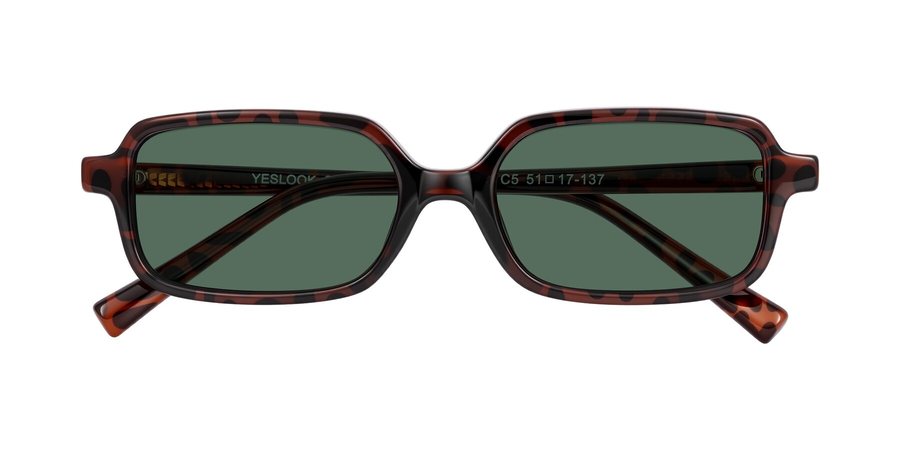 Folded Front of Garbott in Leopard-Print with Green Polarized Lenses