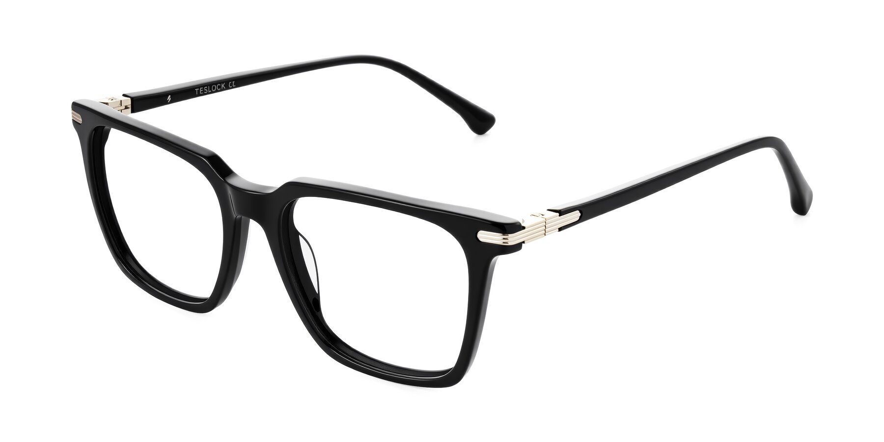 Angle of Miyaha in Black with Clear Eyeglass Lenses