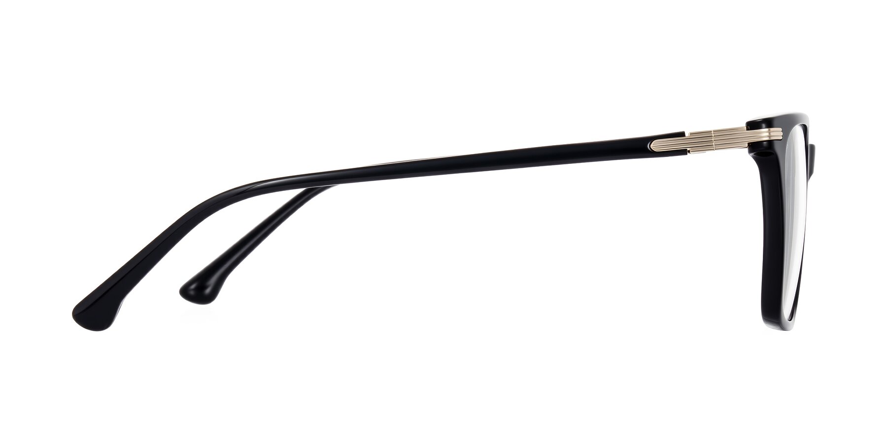 Side of Miyaha in Black with Clear Eyeglass Lenses