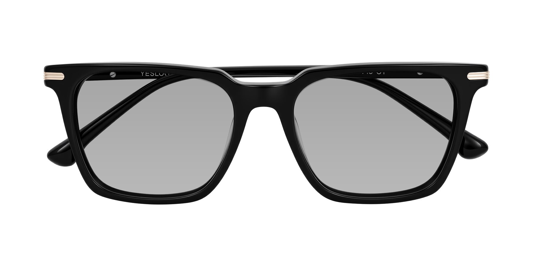 Folded Front of Miyaha in Black with Light Gray Tinted Lenses