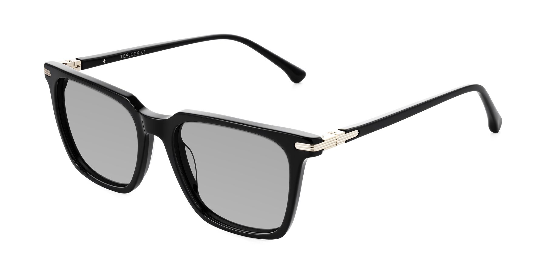 Angle of Miyaha in Black with Light Gray Tinted Lenses