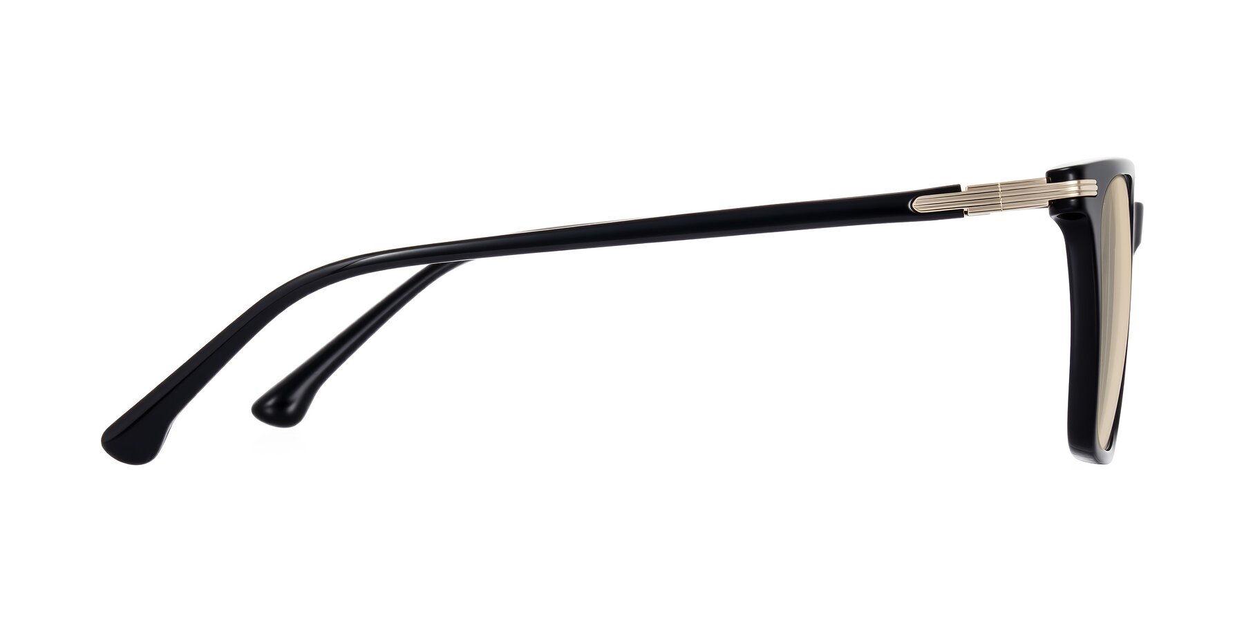 Side of Miyaha in Black with Light Brown Tinted Lenses