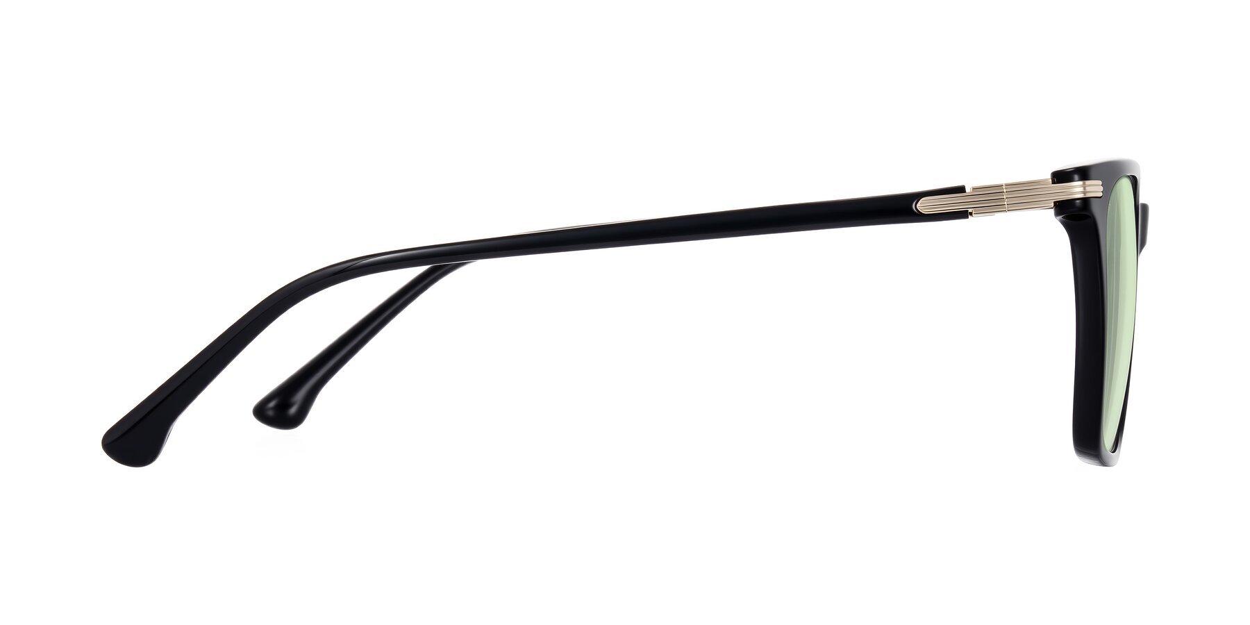 Side of Miyaha in Black with Light Green Tinted Lenses