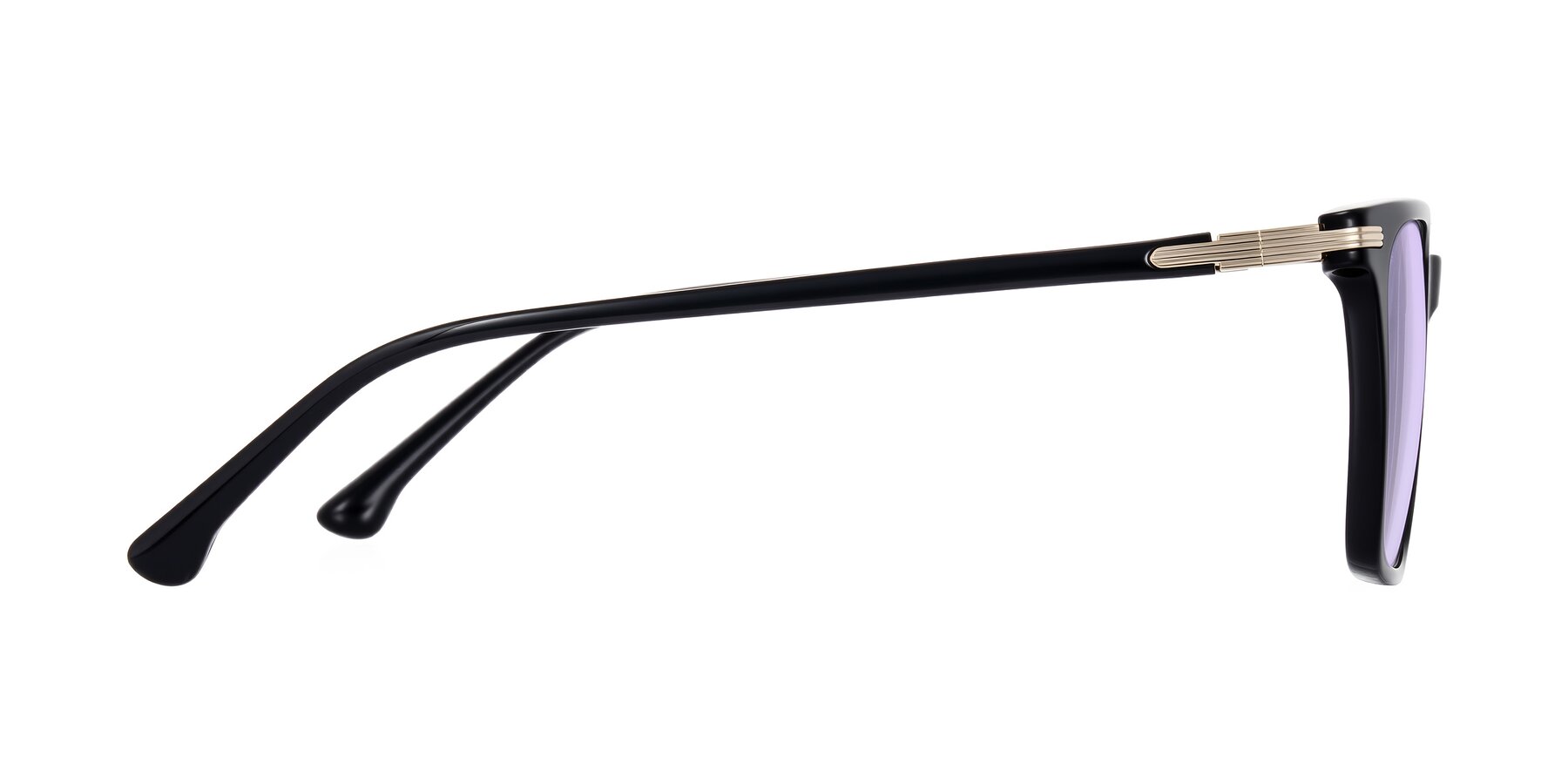 Side of Miyaha in Black with Light Purple Tinted Lenses