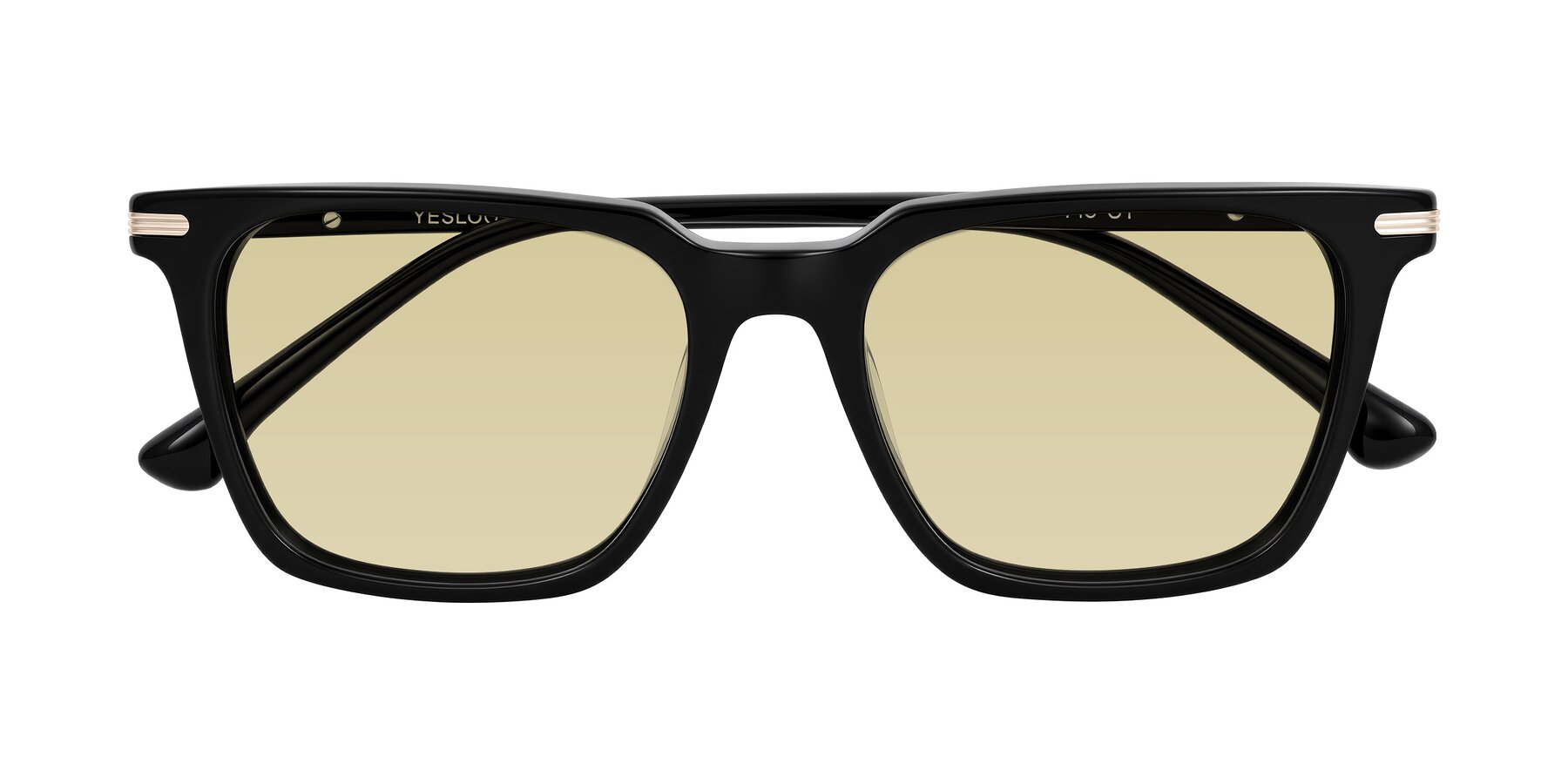 Folded Front of Miyaha in Black with Light Champagne Tinted Lenses