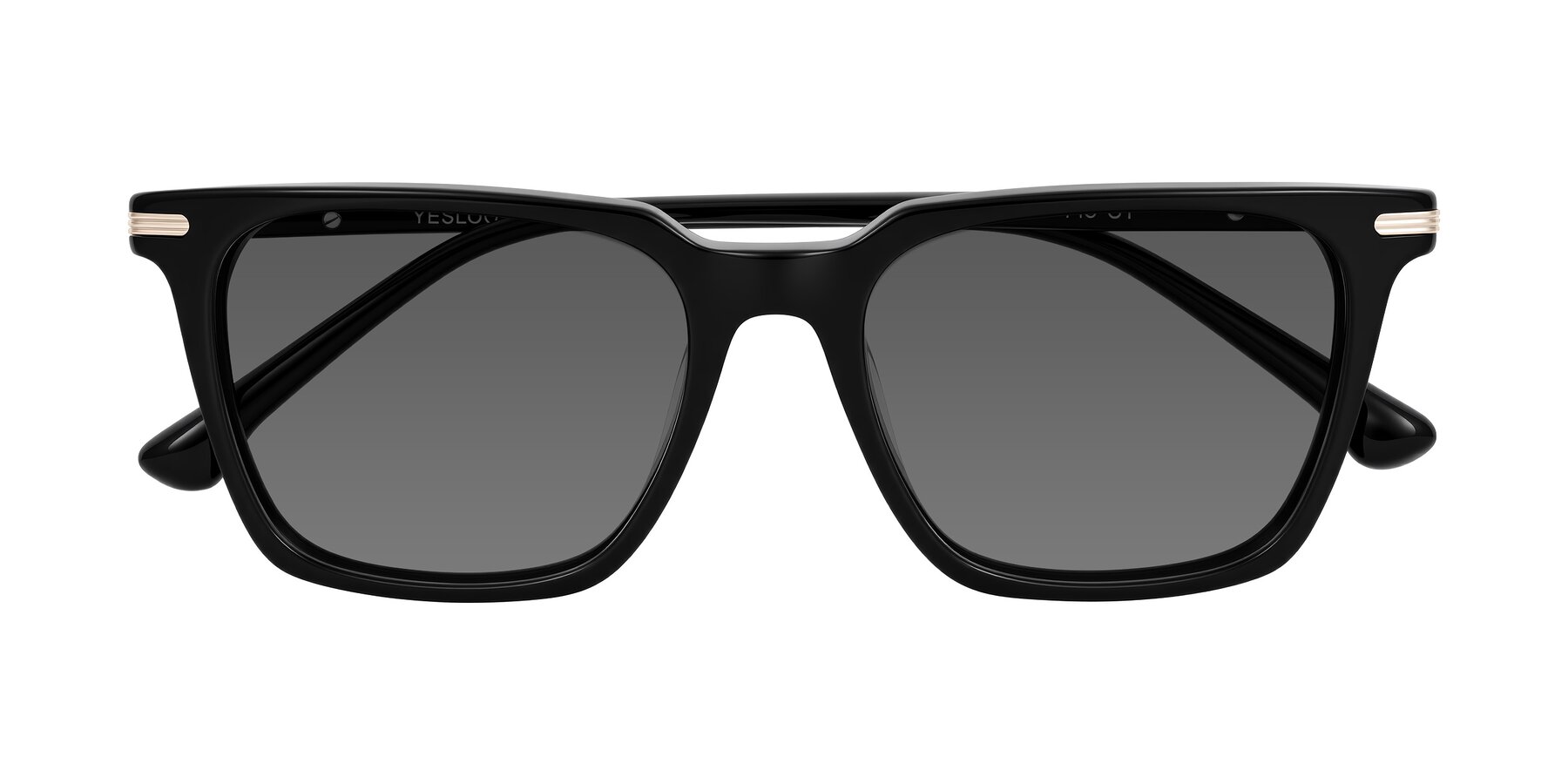 Folded Front of Miyaha in Black with Medium Gray Tinted Lenses