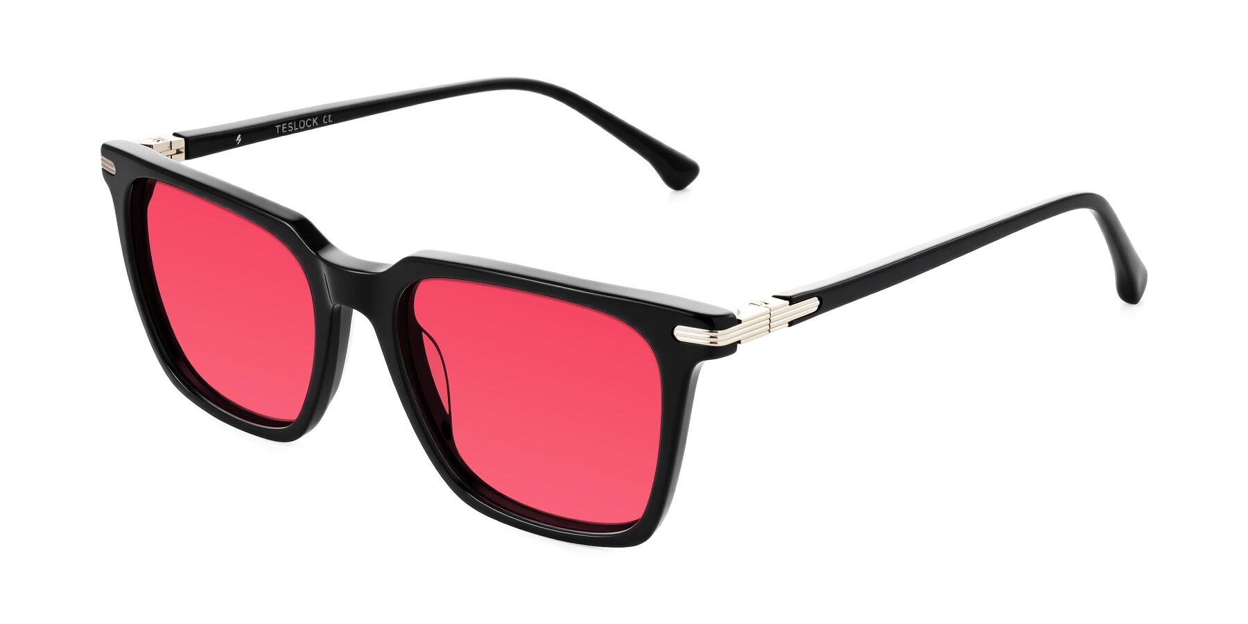 Angle of Miyaha in Black with Red Tinted Lenses