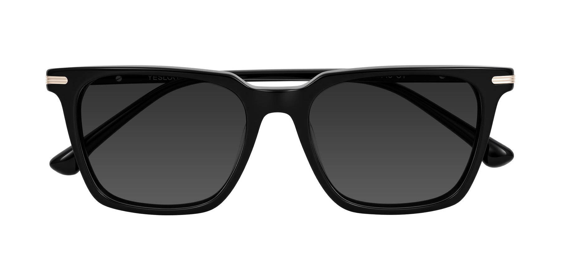Folded Front of Miyaha in Black with Gray Tinted Lenses