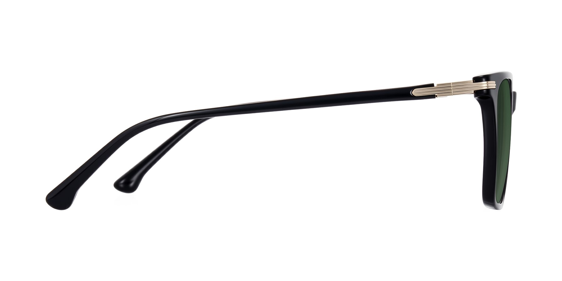 Side of Miyaha in Black with Green Tinted Lenses