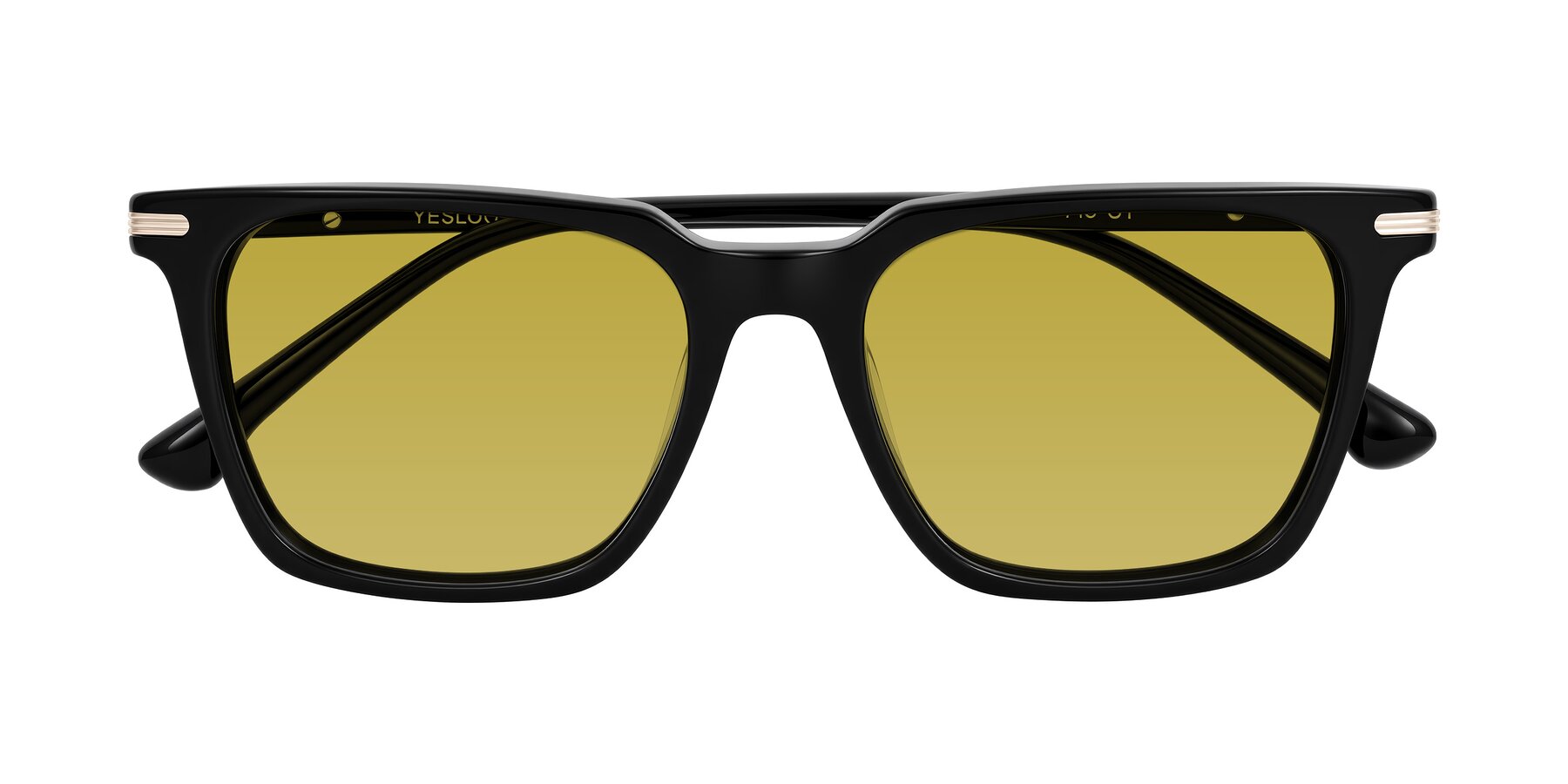 Folded Front of Miyaha in Black with Champagne Tinted Lenses