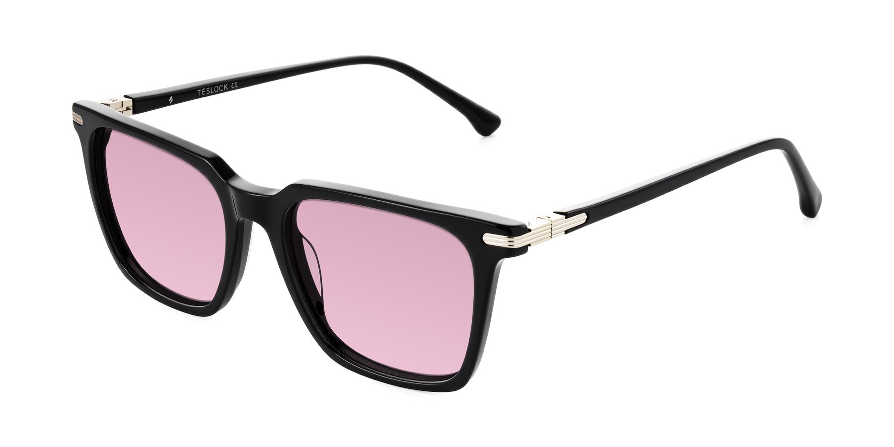 Angle of Miyaha in Black with Light Wine Tinted Lenses