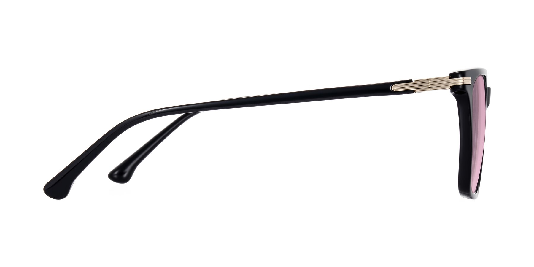 Side of Miyaha in Black with Light Wine Tinted Lenses