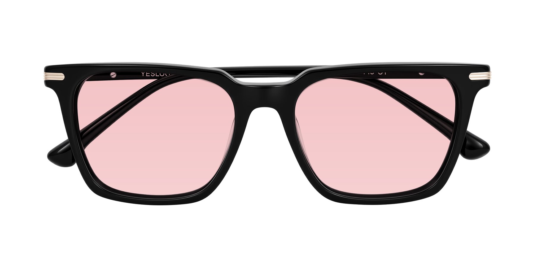 Folded Front of Miyaha in Black with Light Garnet Tinted Lenses