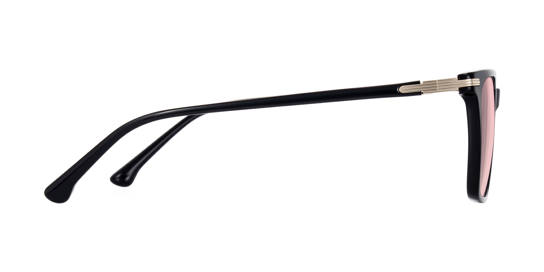 Side of Miyaha in Black with Light Garnet Tinted Lenses