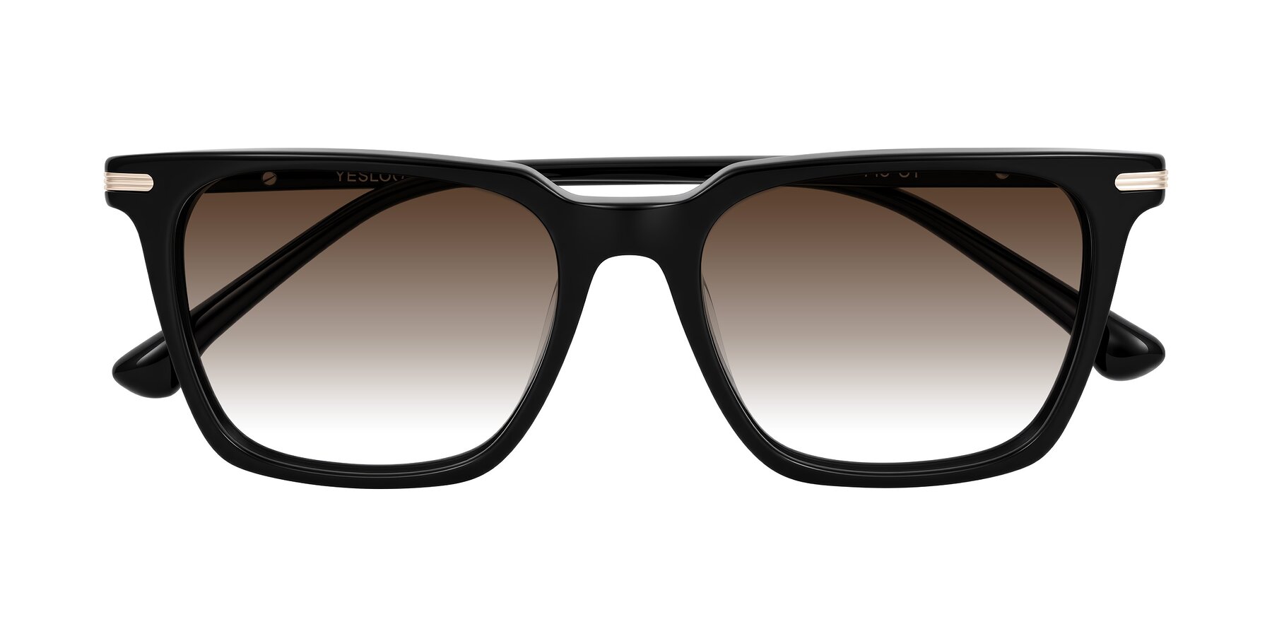 Folded Front of Miyaha in Black with Brown Gradient Lenses