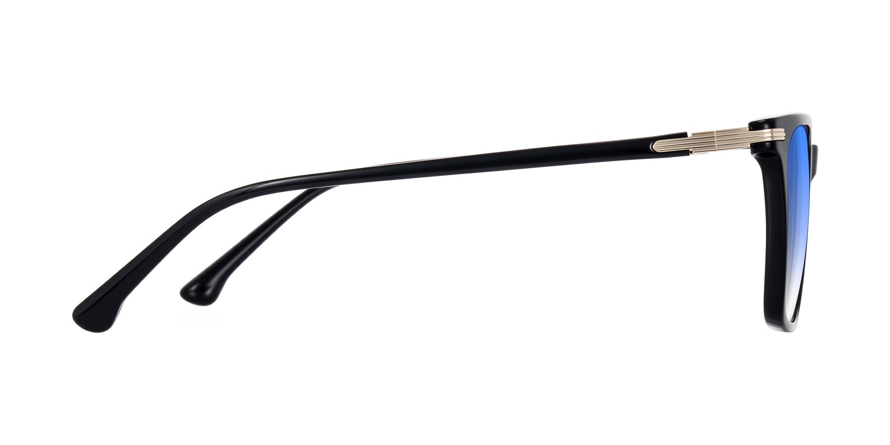 Side of Miyaha in Black with Blue Gradient Lenses