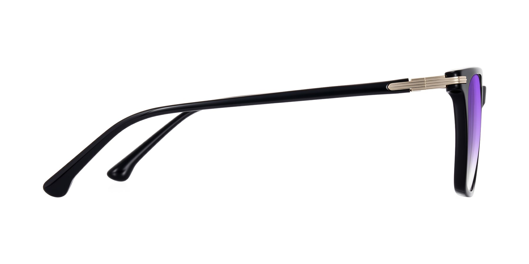 Side of Miyaha in Black with Purple Gradient Lenses