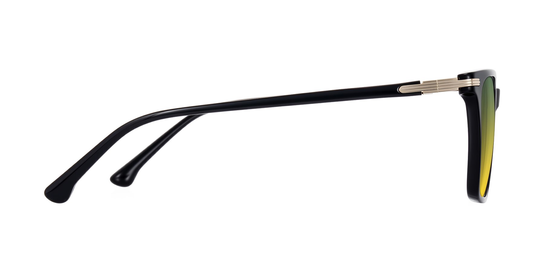 Side of Miyaha in Black with Green / Yellow Gradient Lenses