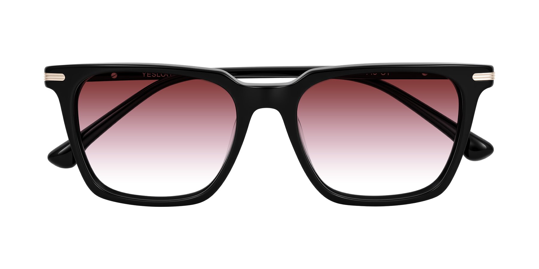 Folded Front of Miyaha in Black with Garnet Gradient Lenses